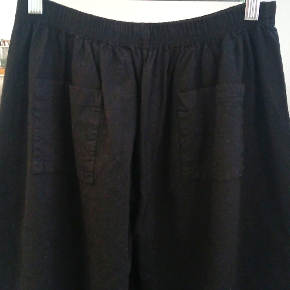 Women's Cropped 100% Cotton Capri NWT BLACK - Picture 4 of 10